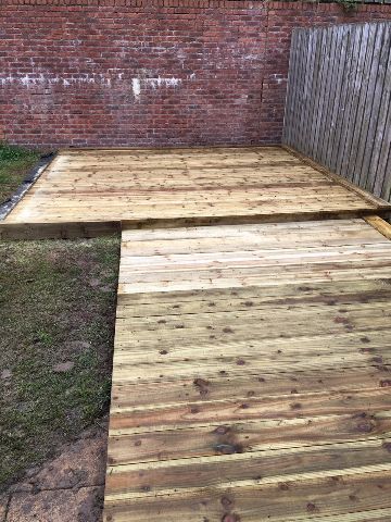 Deck on the ground using treated timber for a more natural looking deck with great non-slip finish